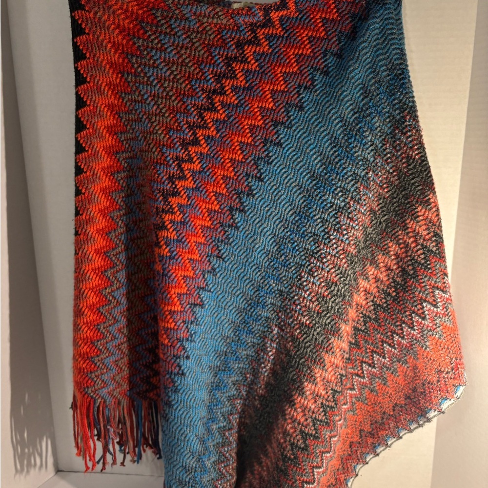 Colorful Zigzag Knit Shawl